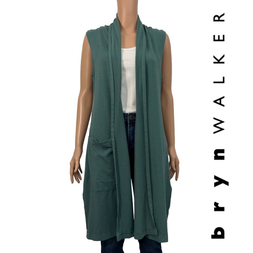 Bryn Walker Edmund Draped Vest Bamboo Cotton Blend Lagenlook Small